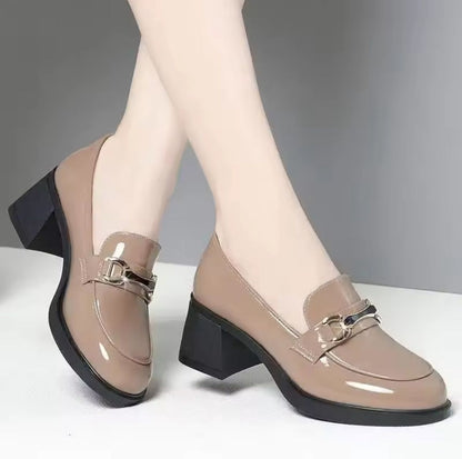 Chaussures en cuir souple de Style britannique pour femmes